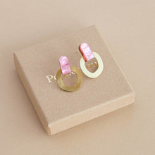 Load image into Gallery viewer, Around brass stud earrings - various colours