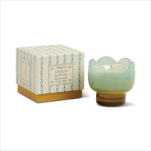Load image into Gallery viewer, Tulip glass candle - orange & blue - garden & grove