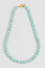 Load image into Gallery viewer, Chunky green gemstone T-bar necklace - gold