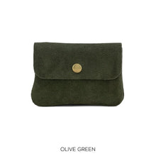 Load image into Gallery viewer, Suede leather button purse - various colours
