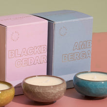 Load image into Gallery viewer, Contemporary kiln tea lights - blackberry & cedarwood