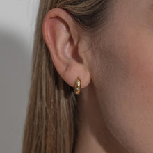Load image into Gallery viewer, Crystal cosmic huggie earrings - gold