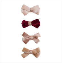 Load image into Gallery viewer, Glitter velvet bow salon hair clips