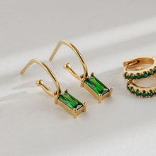 Load image into Gallery viewer, Silver treasured hoop earrings