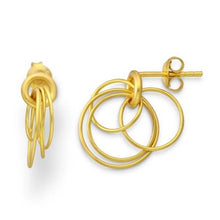 Load image into Gallery viewer, Hoop cluster rings stud earrings - gold
