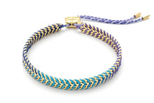 Load image into Gallery viewer, Iztac blue ombré gold woven bracelet