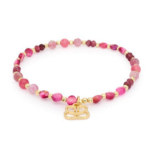 Load image into Gallery viewer, Laria gold & pink tourmaline gemstone bead bracelet