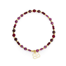 Load image into Gallery viewer, Laria gold & garnet gemstone bead bracelet