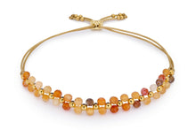 Load image into Gallery viewer, Marisol gold & orange agate gemstone bracelet