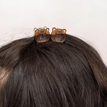 Load image into Gallery viewer, Mini hair claw clips - brown bears - set of 2