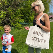 Load image into Gallery viewer, Tote bag - natural - Mum stuff (leopard print)