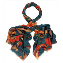 Load image into Gallery viewer, Orchid wool scarf - teal