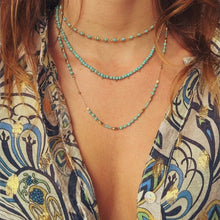 Load image into Gallery viewer, Panacea turquoise gold gemstone necklace