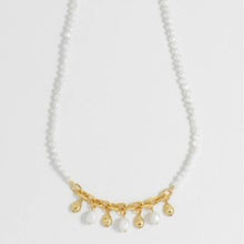 Load image into Gallery viewer, Pearl & molten pebble charm necklace