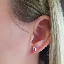 Load image into Gallery viewer, Pebble stud stacker earrings - silver