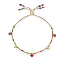 Load image into Gallery viewer, Rania red & green gold beaded bracelet