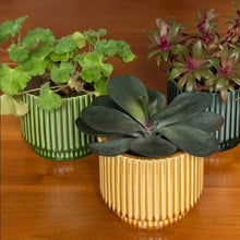 Load image into Gallery viewer, Ridged planter - green