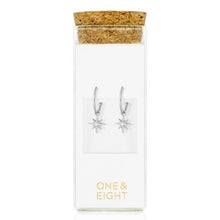 Load image into Gallery viewer, Starlight hoop stud earrings - silver