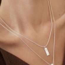 Load image into Gallery viewer, Molten tablet CZ drop pendant necklace - silver