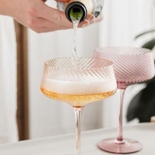 Load image into Gallery viewer, Twist champagne coupes - set of 2 - pink/peach