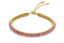 Load image into Gallery viewer, Zena pink tourmaline & gold braided bracelet