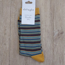 Load image into Gallery viewer, Michele bamboo striped socks - dark navy