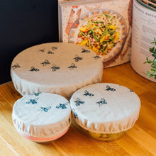 Load image into Gallery viewer, Bee reusable bowl covers - set of 3