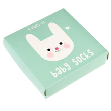 Load image into Gallery viewer, Bonnie the bunny design baby socks (set of 4 pairs)
