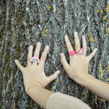 Load image into Gallery viewer, Hippy rainbow ring set