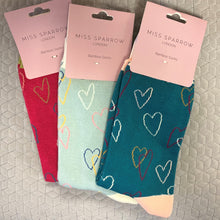 Load image into Gallery viewer, Sketch hearts socks - various colours