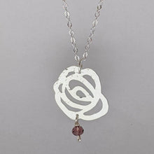 Load image into Gallery viewer, Bespoke Raindrops on Roses jewellery - silver pendant