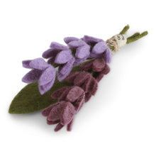 Load image into Gallery viewer, Felt lavender &amp; leaf dec - set of 3
