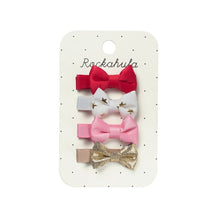 Load image into Gallery viewer, Festive mini bow clips
