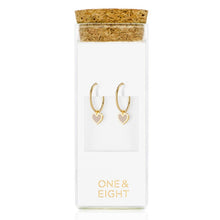Load image into Gallery viewer, Latte eve heart huggie earrings
