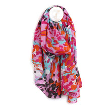 Load image into Gallery viewer, Organic cotton pink mix scattered animal print scarf
