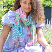 Load image into Gallery viewer, Multi print scarf - red &amp; blue
