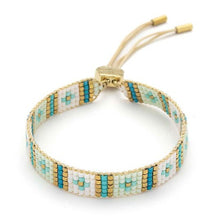 Load image into Gallery viewer, Aurora aqua &amp; gold friendship bracelet
