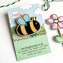 Load image into Gallery viewer, Wooden badge - rainbow
