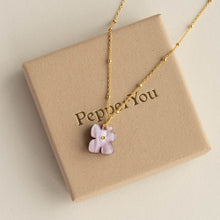 Load image into Gallery viewer, Blob bloom necklace - pearly white &amp; gold
