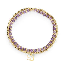 Load image into Gallery viewer, Bluebell gold &amp; amethyst stretch bracelet
