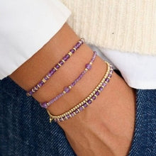 Load image into Gallery viewer, Bluebell gold &amp; amethyst stretch bracelet
