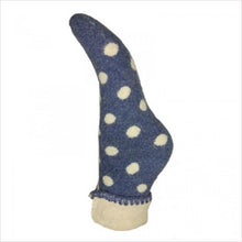 Load image into Gallery viewer, Cuff socks - blue with white spots

