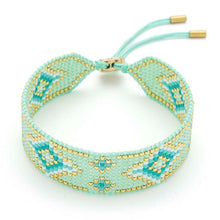 Load image into Gallery viewer, Carys aqua &amp; gold friendship bracelet
