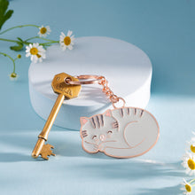 Load image into Gallery viewer, Grey cat keyring
