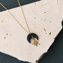 Load image into Gallery viewer, Celestial star gold necklace - midnight black
