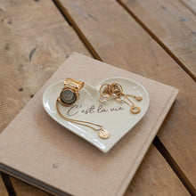 Load image into Gallery viewer, Heart trinket dish - c'est la vie
