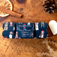 Load image into Gallery viewer, Christmas dogs boxed mini soaps - cracker

