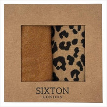 Load image into Gallery viewer, Copper Tokyo &amp; sand leopard print socks box duo
