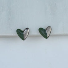 Load image into Gallery viewer, Ceramic hearts stud earrings
