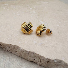 Load image into Gallery viewer, Everyday triple cross stud earrings - gold
